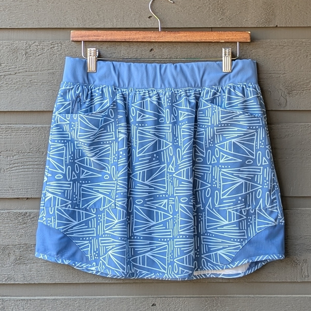 Telluride Clothing Company Nautical Pull-on Skort Blue Pockets Mesh Size Large